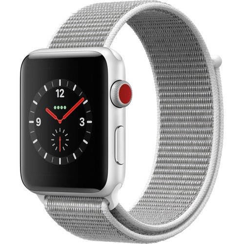 Watch Series 3 42mm Smartwatch (GPS + Cellular, Silver Aluminum Case, Seashell Sport Loop)