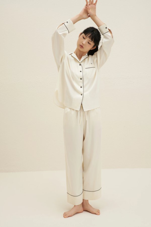 Classic Embroidered Straight Leg Pajama Pants (Pre-Order)