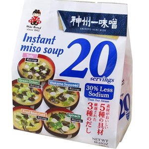 Miko Brand Instant Miso Soup Awase-Variety-30% Less Sodium, 10.65 Ounce