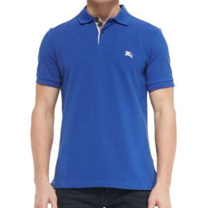 Burberry Brit Pique Short-Sleeve Polo Shirt, Blue 