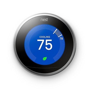 Nest(T3007ES) Learning Thermostat, Easy Temperature Control for Every Room in Your House, Stainless Steel (Third Generation), Works with Alexa