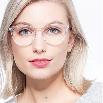 Morning - Round Clear & White Frame Glasses | EyeBuyDirect