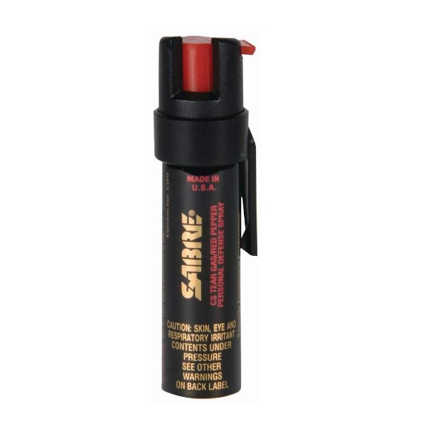 SABRE Advanced Compact Pepper Spray with Clip – 3-in-1 Formula (Pepper Spray, CS Tear Gas & UV Marking Dye)