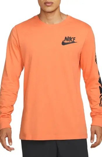橘色长袖T恤