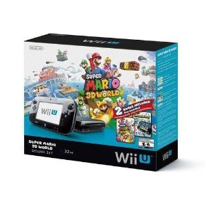 Wii U 32GB Black Deluxe Set w/ Super Mario 3D World & Nintendo Land