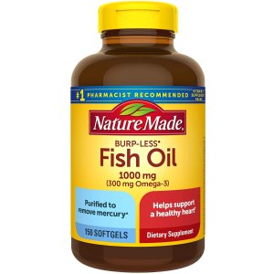 Nature MadeBurpless Fish Oil 1000 mg w. Omega-3 300 mg Softgels 150 Ct