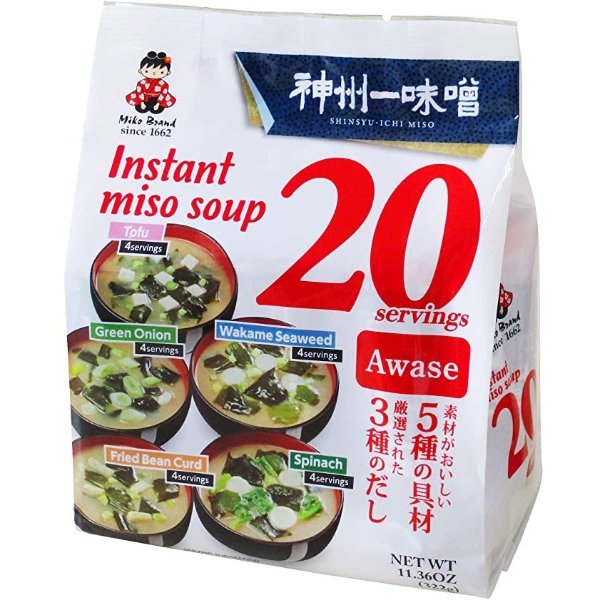 Brand Miso Soup 20 Piece Value Pack, Awase, 11.36 Ounce (Pack of 1)