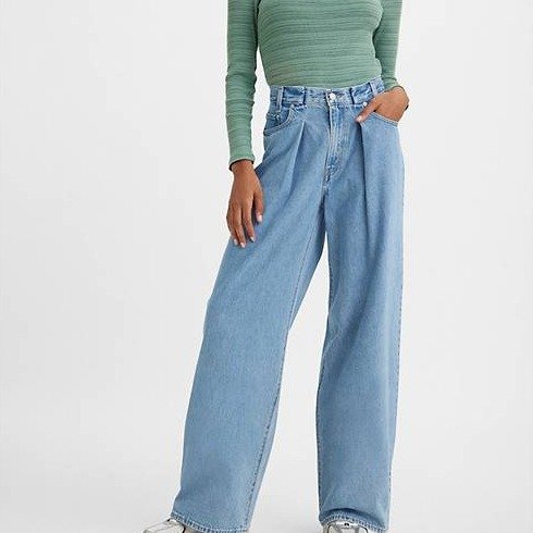 Pleated Baggy Dad Women's Jeans