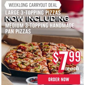 Large 3 Topping Pizzas Or Medium 3 Topping Handmade Pan Pizzas Deal Domino Dealmoon