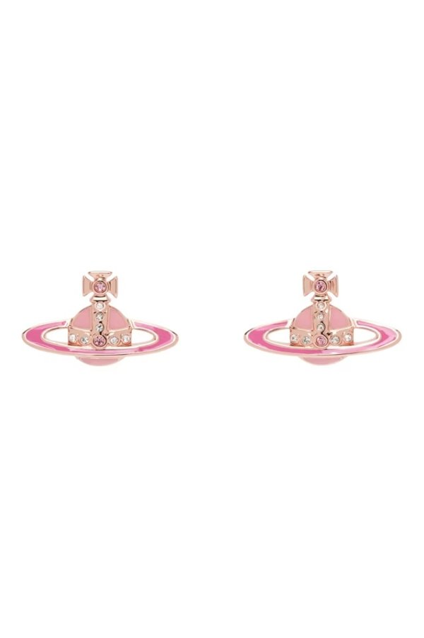 Pink & Rose Gold Small Neo Bas Relief Earrings