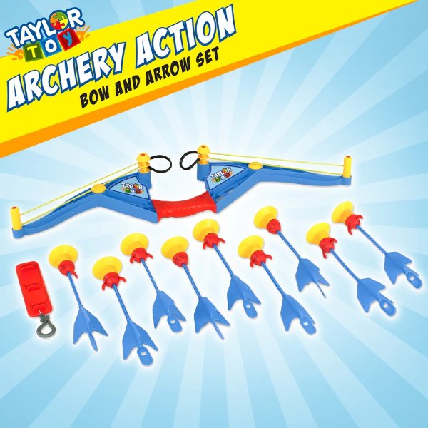 Kids Bow Arrow Toy Archery Set - Suction Cup Arrows with Bow - 125 Foot Range -