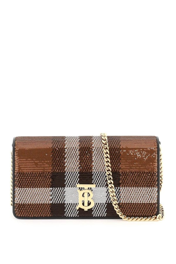 Sequinned Check Lola Wallet