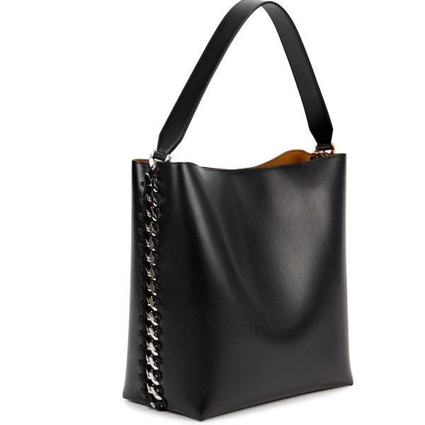 Frayme black faux leather tote