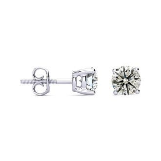 Do Not Miss Out. Crazy Low Price on 1.10 Carat Genuine Natural Diamond Stud Earrings in Solid 14k White Gold. Get More Than 1 Carat At About The Same Price!