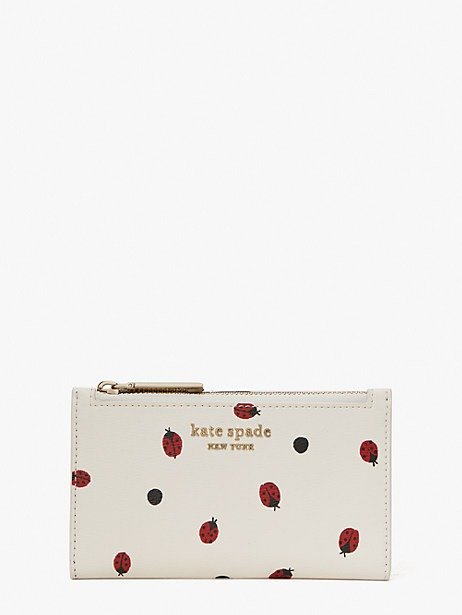 lady bug dots small slim bifold wallet