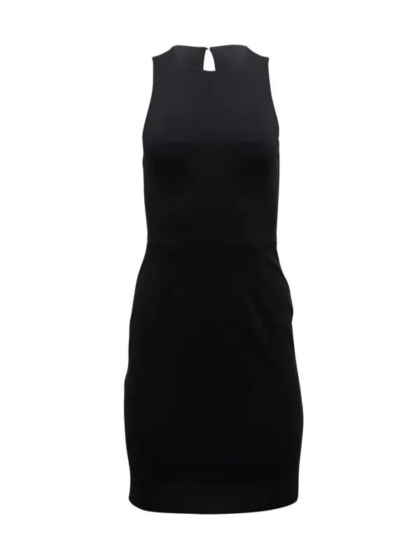 Sheath Dress With Cut Out Design In Black Nylon
