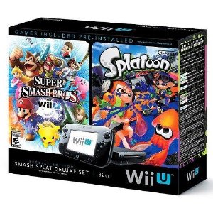 Nintendo Wii U Deluxe Set - Includes Splatoon and Super Smash Bros