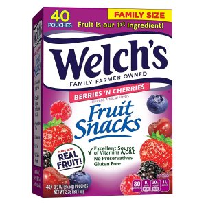 Welch's 莓子和樱桃味水果什锦软糖 0.9oz 40包
