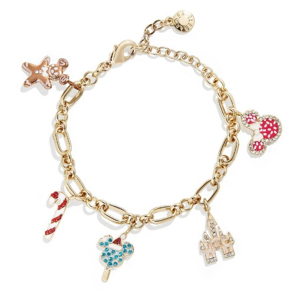 Mickey and Minnie Mouse Holiday Charm Bracelet by BaubleBar | shopDisney