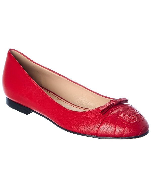 Double G Leather Ballet Flat