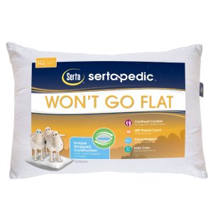 Sertapedic Won't Go Flat Pillow, Standard/Queen
