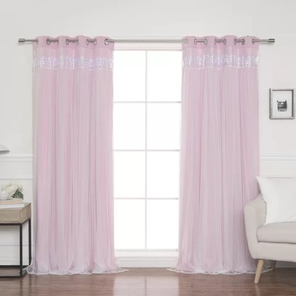 Loar Solid Blackout Thermal Grommet Curtain Panels