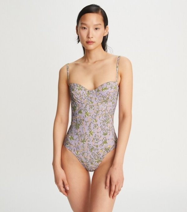 Printed Underwire One-Piece SwimsuitSession is about to end