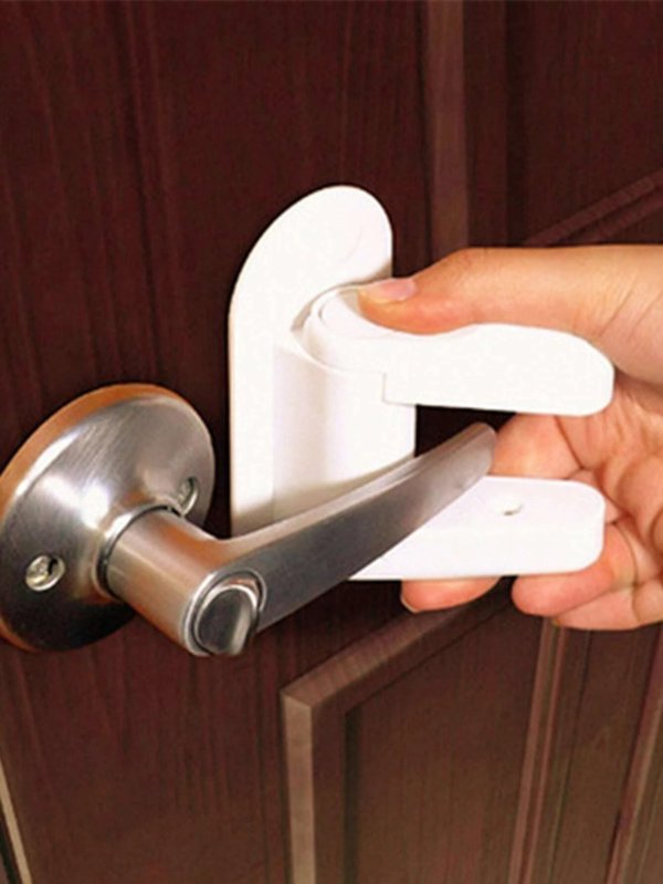 1pc Plastic Door Handle Safety Lock