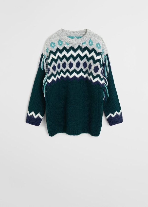 Sleeve detail jacquard sweatshirt - Girls | OUTLET USA