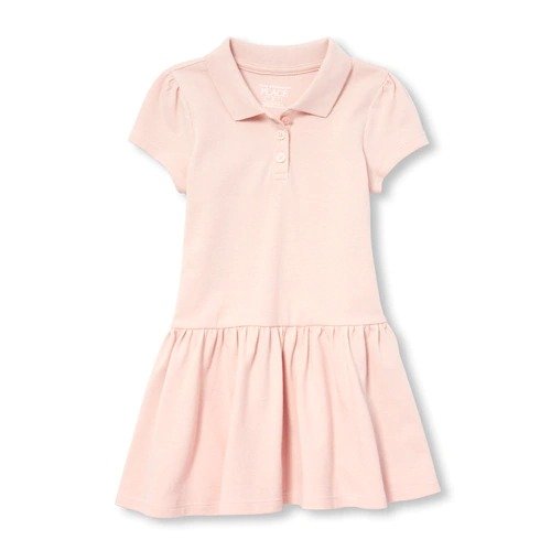 Toddler Girls Uniform Short Sleeve Pique Polo Dress