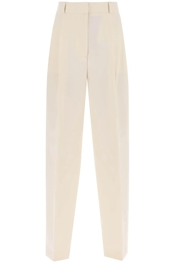 double-pleated viscose trousers