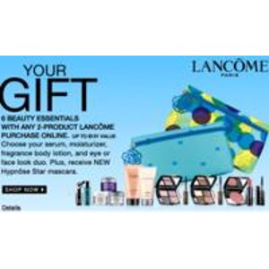 with any 2 product lancome purchase @ Carson's