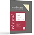 Amazon.com : Southworth 100% Cotton Resume Paper, 8.5” x 11", 24 lb/90 gsm, Wove Finish, White, 100 Sheets - Packaging May Vary (R14CF) (SOUR14CF) : Multipurpose Paper : Office Products