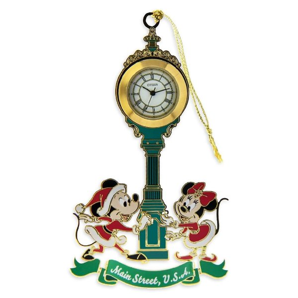 Santa Mickey Mouse and Minnie Citizen Clock Ornament | shopDisney