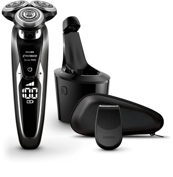 Norelco S9721/89 Shaver 9700 with SmartClean, Rechargeable Wet/Dry Electric Shaver with Cleansing Brush Attachment
