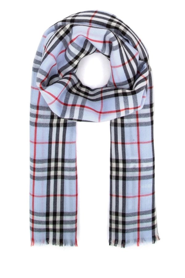 Logo Embroidered Check Scarf