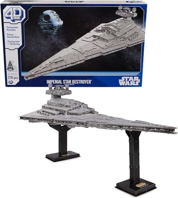 4D Build, Star Wars Deluxe Imperial Star Destroyer 3D Model Kit Over 2ft. Wide 278pc Star Wars Toys Desk Decor Model Kits for Adults & Teens 12+