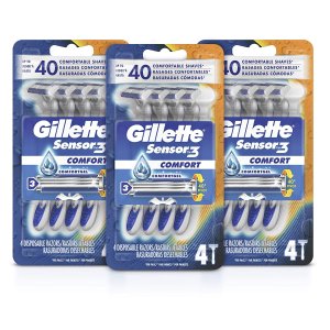 Gillette Sensor3 Men's Disposable Razor, 12 Count
