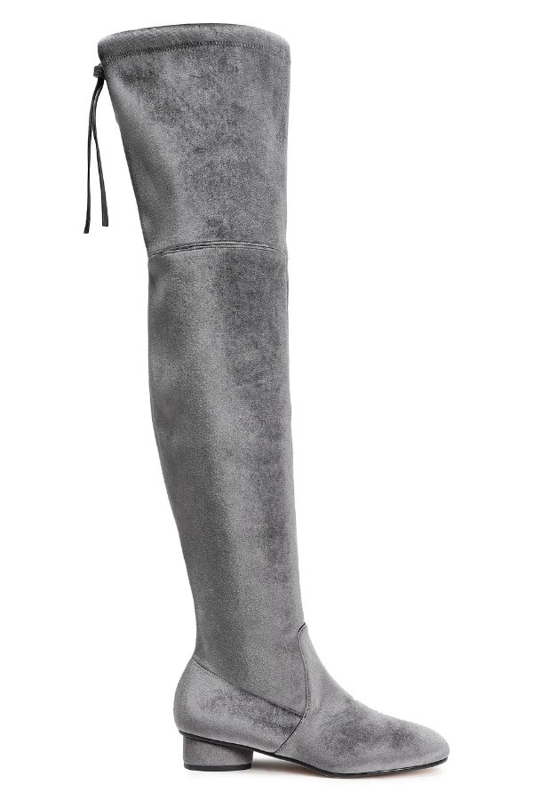 Velvet over-the-knee boots