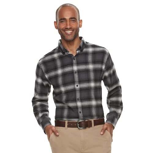Men's Croft & Barrow® Classic-Fit Patterned Flannel Button-Down Shirt