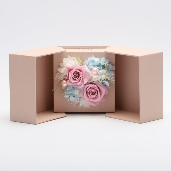 Pink Preserved Rose Arrangement Design | Swing Opening Box