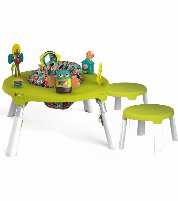 PortaPlay 4-in-1 Foldable Activity Center & Stools - Forest Friends