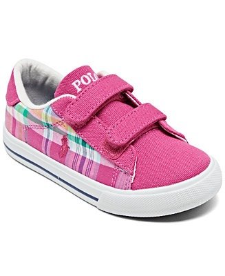 Toddler Girls' Easten II EZ Plaid Casual Sneakers from Finish Line