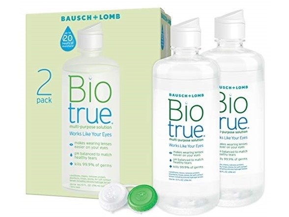 (2-Pack) Contact Lens Solution by Biotrue, Multi-Purpose Solution for Soft Contact Lenses, Lens Case Included, 10 Fl Oz