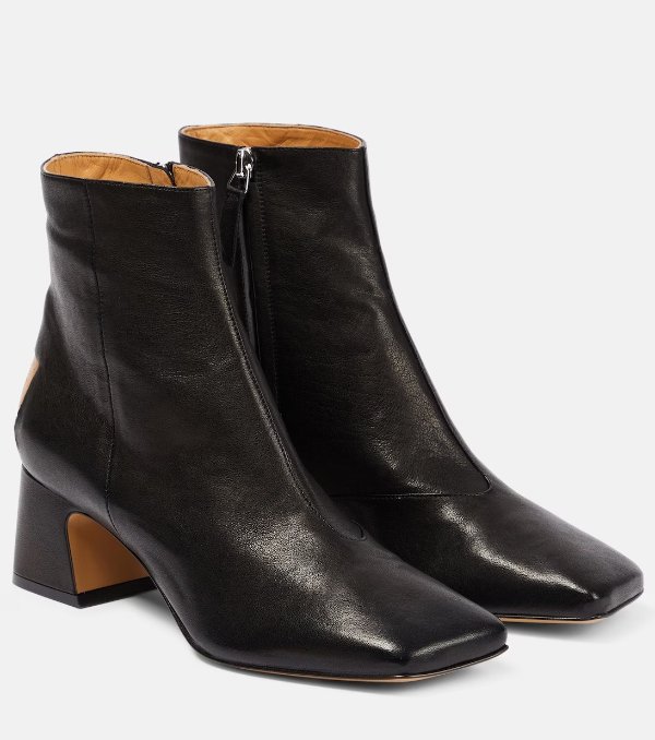 Four-Stitch leather ankle boots