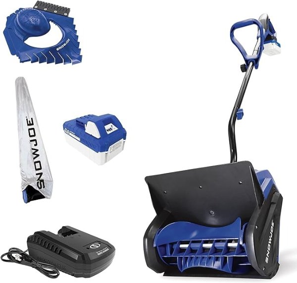 24V-SS13-TV1 24-Volt IONMAX Cordless Snow Shovel Bundle, (w/ 4.0-Ah Battery, Charger, Cover, Ice Dozer, and Extended Warranty)