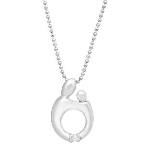 Mother and Child Pendant with Diamond