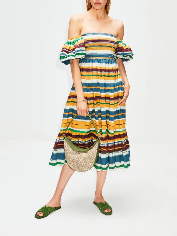 Marise Dress In Stripe Cotton