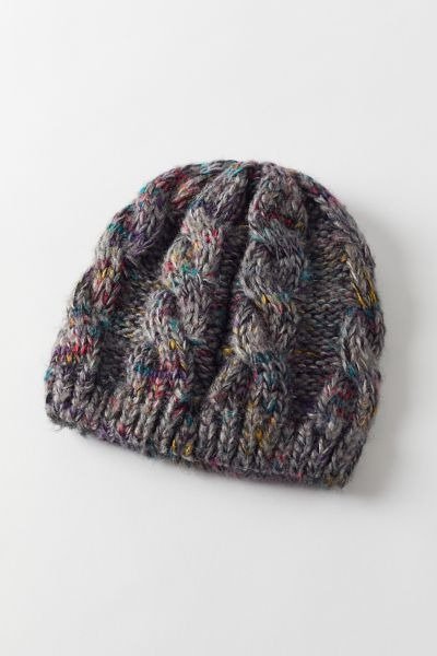 Marled Cable Knit Beanie