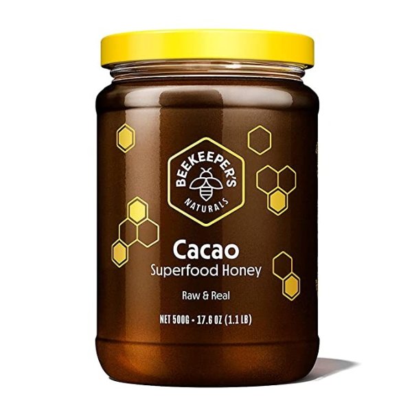 Superfood Cacao Honey - Raw Honey with Organic, Raw Ecuadorian Cacao, Filled with Antioxidants, Iron and Calcium - Paleo-Friendly, Gluten, Dairy, Egg & Sugar Free (1.1lbs)